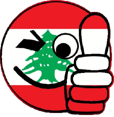Banderas Asia Líbano Smiley - OK 