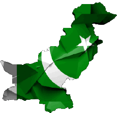 Flags Asia Pakistan Map 
