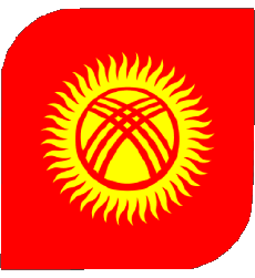 Bandiere Asia Kyrgyzstan Quadrato 