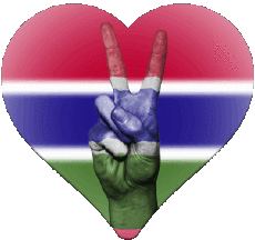Fahnen Afrika Gambia Herz 