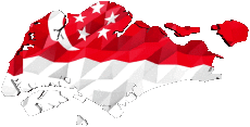 Banderas Asia Singapur Mapa 