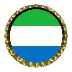 Fahnen Afrika Sierra Leone Rund - Ringe 