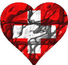 Bandiere Europa Svizzero Cuore 