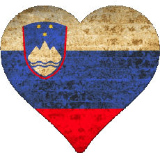 Banderas Europa Eslovenia Corazón 