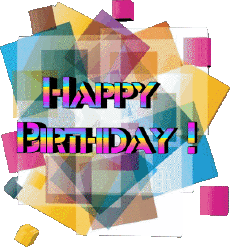 Mensajes Inglés Happy Birthday Abstract - Geometric Fondo transparente 015 