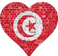 Bandiere Africa Tunisia Cuore 