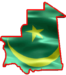Bandiere Africa Mauritania Carta Geografica 