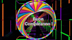 Messages Italien Buon Compleanno Astratto - Geometrico Fond Animé 001 