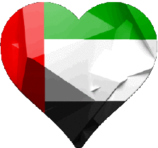 Banderas Asia Emiratos Árabes Unidos Corazón 