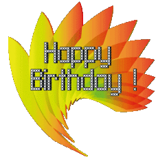 Messages English Happy Birthday Abstract - Geometric Transparent Background 005 