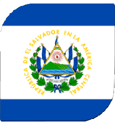 Drapeaux Amériques Salvador Carré 