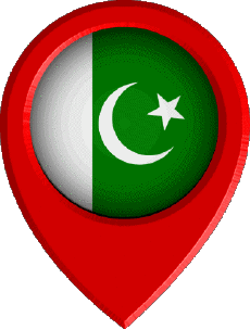 Drapeaux Asie Pakistan Epingle de Localisation 