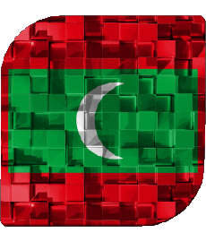 Flags Asia Maldives Square 