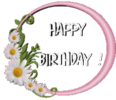 Mensajes Inglés Happy Birthday Floral Fondo transparente 021 
