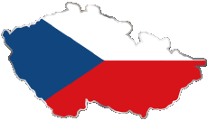 Banderas Europa República Checa Mapa 