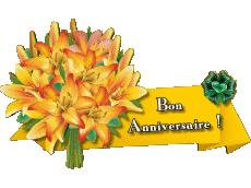 Mensajes Francés Bon Anniversaire Floral 008 