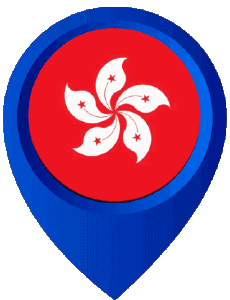 Flags Asia Hong Kong Location Pin 