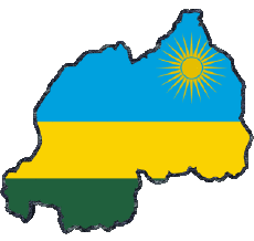 Fahnen Afrika Ruanda Karte 
