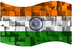 Drapeaux Asie Inde Rectangle 