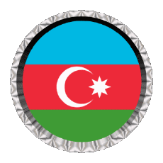 Fahnen Asien Aserbaidschan Rund - Ringe 