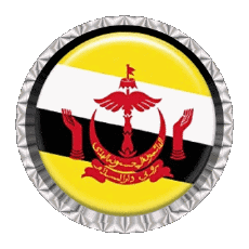 Fahnen Asien Brunei Rund - Ringe 