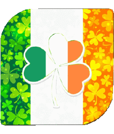 Flags Europe Ireland Square 