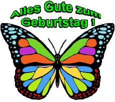 Messages German Alles Gute zum Geburtstag Schmetterlinge Transparent Background 002 