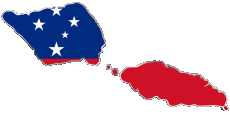 Flags Oceania Samoa Map 