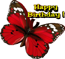 Messages English Happy Birthday Butterflies 004 