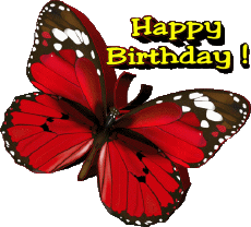 Nachrichten Englisch Happy Birthday Butterflies Transparenter Hintergrund 004 