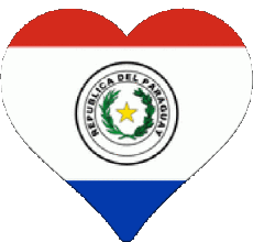 Bandiere America Paraguay Cuore 