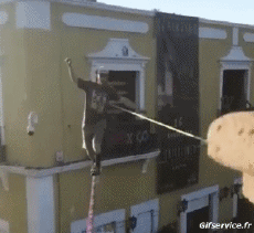 Humor -  Fun PEOPLE Tightrope Fun Win 