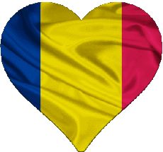 Drapeaux Afrique Tchad Coeur 