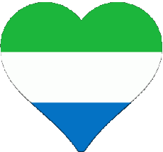 Banderas África Sierra Leone Corazón 