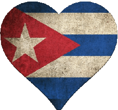 Drapeaux Amériques Cuba Coeur 