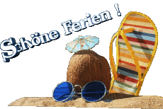 Mensajes Alemán Schöne Ferien Fondo transparente 14 