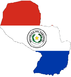 Flags America Paraguay Map 