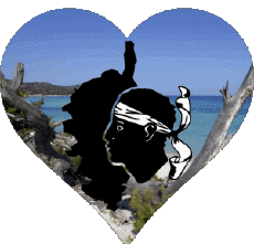Banderas Francia Regiones Córcega Corazón 