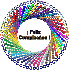 Mensajes Español Feliz Cumpleaños Abstracto - Geométrico Fondo transparente 002 