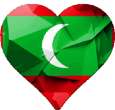 Banderas Asia Maldivas Corazón 
