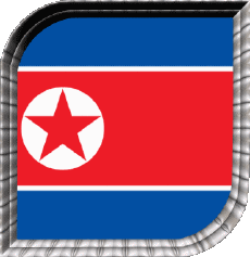 Drapeaux Asie Corée du Nord Carré 