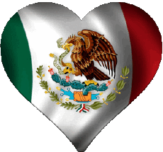 Flags America Mexico Heart 