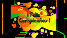 Messages Spanish Feliz Cumpleaños Abstracto - Geométrico Animated Background 001 