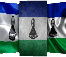 Fahnen Afrika Lesotho Form 02 