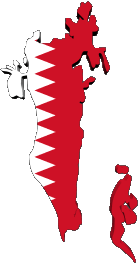 Drapeaux Asie Bahreïn carte 