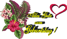 Nachrichten Deutsche Alles Gute zum Geburtstag Blumen Transparenter Hintergrund 007 