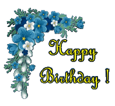 Mensajes Inglés Happy Birthday Floral Fondo transparente 002 