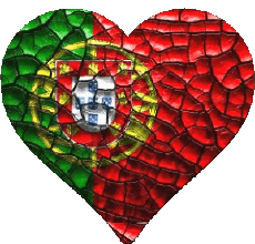 Drapeaux Europe Portugal Coeur 