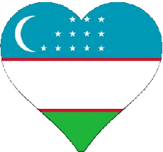Bandiere Asia Uzbekistan Cuore 