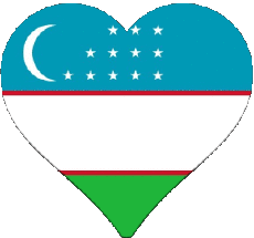 Drapeaux Asie Ouzbékistan Coeur 